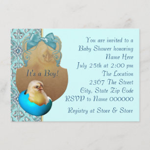 Türkisfarbene Jungen-Babyshower-Einladungen Einladung
