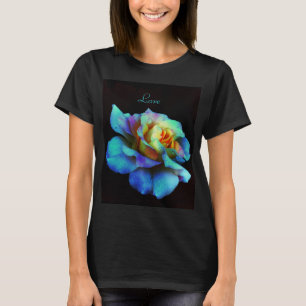 Türkisfarbene Krawatte Dyed Rose T-Shirt