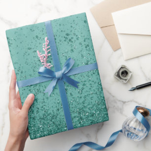 Türkisfarbene Kunststoffglitter Geschenkpapier