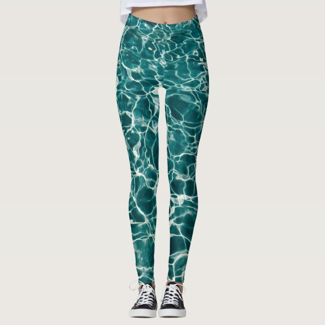 Türkisfarbene Leggings (Vorderseite)
