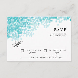 Türkisfarbene Lichtdusche   HÜBSCHE UAWG RSVP Karte