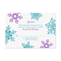 Türkisfarbene Lila Schneeflocke Winterhochzeit RSV