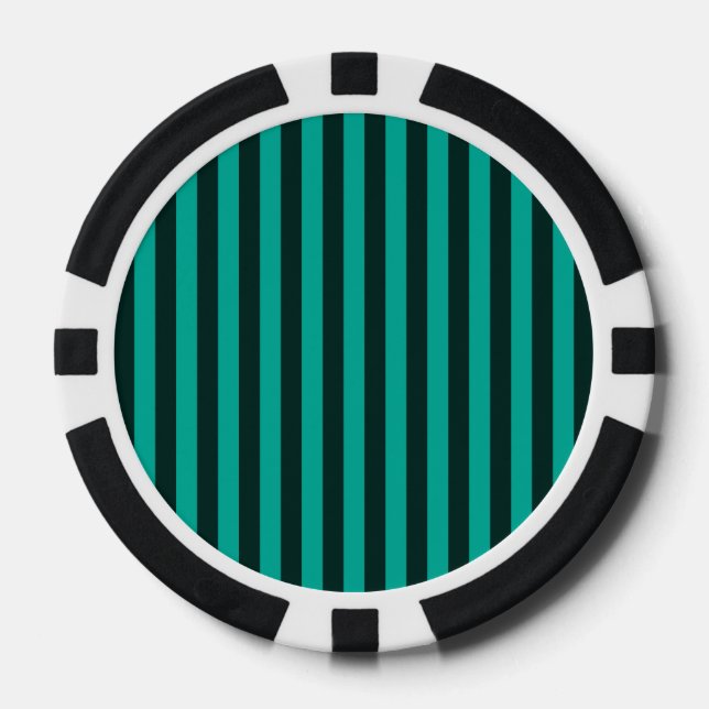 Türkisfarbene Linienführung Pokerchips (Vorderseite)