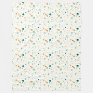 Türkisfarbene Mandarine Dots Fleecedecke