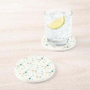 Türkisfarbene Mandarine Dots Getränkeuntersetzer