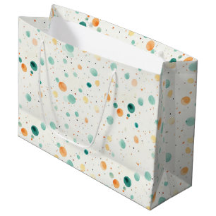 Türkisfarbene Mandarine Dots Große Geschenktüte