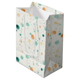 Türkisfarbene Mandarine Dots Mittlere Geschenktüte