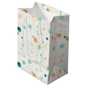 Türkisfarbene Mandarine Dots Mittlere Geschenktüte