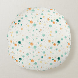 Türkisfarbene Mandarine Dots Rundes Kissen