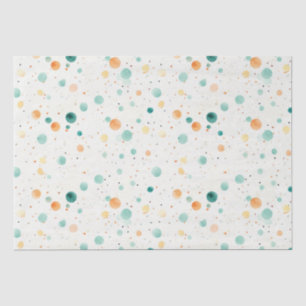 Türkisfarbene Mandarine Dots Seidenpapier