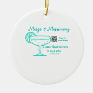 Türkisfarbene Margs und Matrimony-Junggesellinnena Keramik Ornament