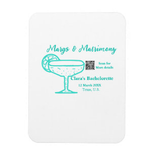 Türkisfarbene Margs und Matrimony-Junggesellinnena Magnet
