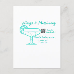 Türkisfarbene Margs und Matrimony-Junggesellinnena Postkarte