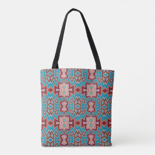 Türkisfarbene Multi-Tribal-inspirierte Formen Tasche