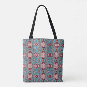 Türkisfarbene Multitribal-Inspirierte Formen Tasche