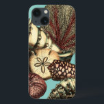Türkisfarbene Muschel und Rote Koralle iPhone 13 Hülle<br><div class="desc">Gehen Sie unter Wasser,  um das Meer mit all diesen verschiedenen Meereslebewesen zu erkunden. Dieses Vintage Kunstwerk ist eine perfekte Ergänzung zu allen Meeresanemonisten mit einem lebendigen türkisfarbenen Hintergrund und roten Akzenten an den Muscheln. Holen Sie sich noch heute Ihren Kunstdruck auf Ihr Produkt.</div>