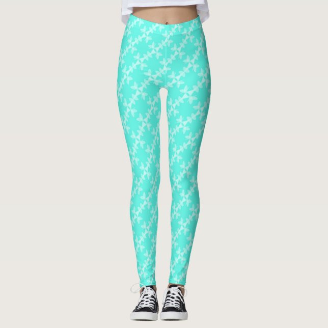 Türkisfarbene Osteryoga-Ameisen Leggings (Vorderseite)