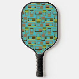 Türkisfarbene Rechtecke Pickleball Schläger