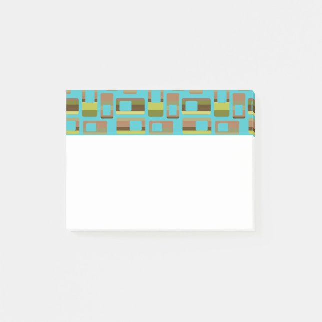 Türkisfarbene Rechtecke Post-it Klebezettel (Vorderseite)