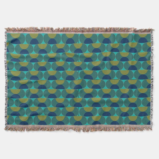 Türkisfarbene Retro-Ovale und Halbkreise Decke (Vorderseite)