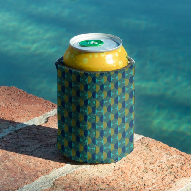 Türkisfarbene Retro-Ovale und Halbkreise Dosenkühler (In Situ Pool)