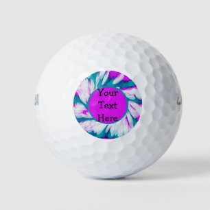 Türkisfarbene Rosa Gefärbte Krawatte Swirl Golfball