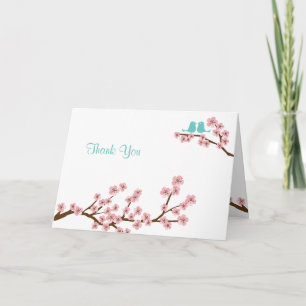 Türkisfarbene & Rosa Kirschblüten Hochzeit Danke s