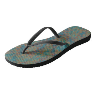 Türkisfarbene Rost-Abstraktion Flip Flops