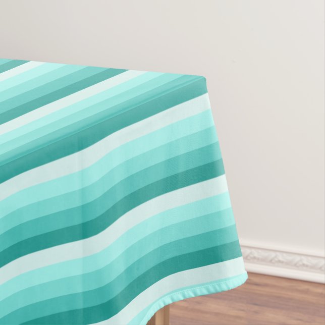 Türkisfarbene Schattenstreifen Tischdecke (Beispiel)