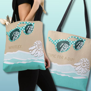 Türkisfarbene Sonnenbrille Spiegel Schale Strandur Tasche