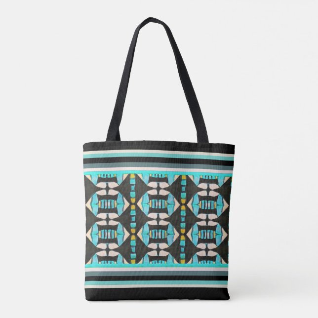 Türkisfarbene Stammbänke Tasche (Rückseite)