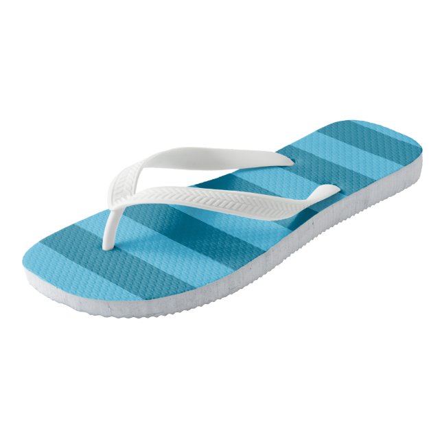 Türkisfarbene Streifen Flip Flops (Schrägansicht)