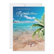 Türkisfarbene Tides Tropical Palm Tree Beach Hochz