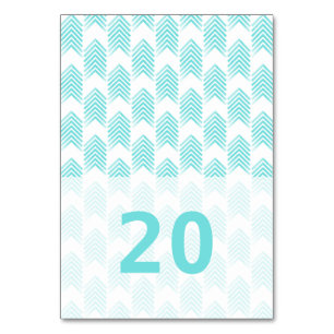 Türkisfarbene Tribal Arrows Table Card Tischnummer