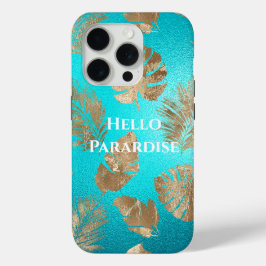 Türkisfarbene tropische Blätter Case-Mate iPhone Hülle