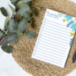 Türkisfarbene tropische Blume auf der Liste Post-it Klebezettel<br><div class="desc">Blumen zu tun,  Notizblock mit Blume in Türkis und Gelb,  und Blätter in blau. Ein praktisches Notizblock für Ihre tägliche Organisation mit praktischen Checkboxen. Fügen Sie Ihren Namen in blau hinzu!</div>