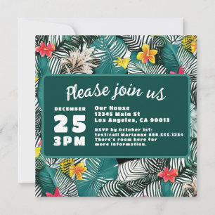 Türkisfarbene tropische Jungel-Hochzeit am Traumzi Save The Date