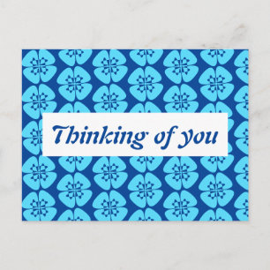 Türkisfarbene und Blaue Blumige Grüße an Dich Postkarte