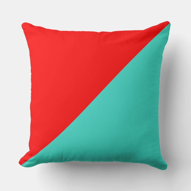 Türkisfarbene und rote Farbe Kissen (Vorderseite)