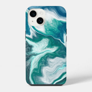 Türkisfarbene und tealfarbene strandähnliche Welle iPhone 14 Hülle
