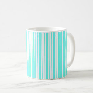 Türkisfarbene und weiße Streifen aus Süßigkeiten Kaffeetasse