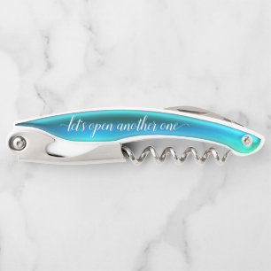 Türkisfarbener Aquamariner Gel-Script-Corkschraube Kellnermesser