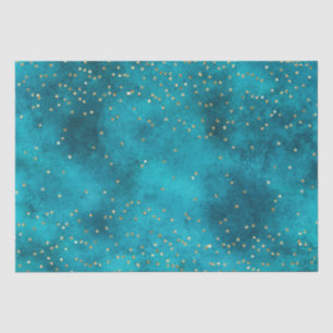 Türkisfarbener Aquamariner Goldsparkon Seidenpapier