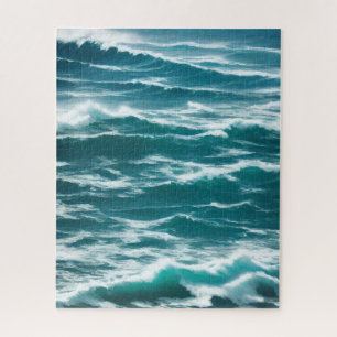 Türkisfarbener Choppy Ocean Waves Luftbild