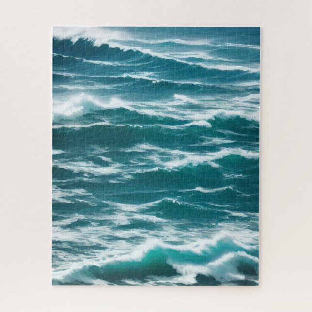 Türkisfarbener Choppy Ocean Waves Luftbild (Vertikal)