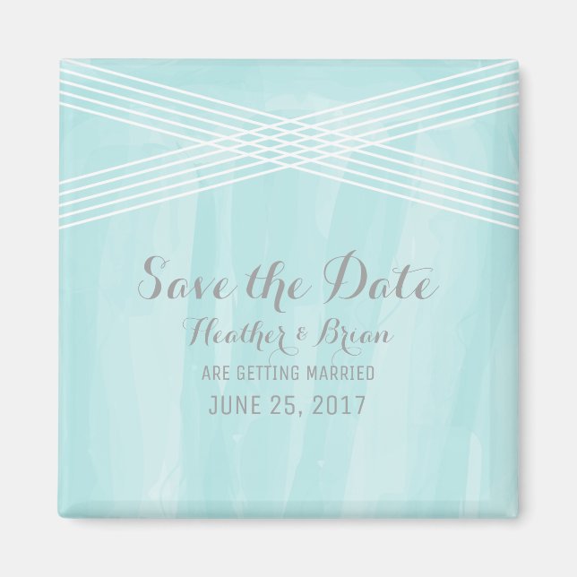 Türkisfarbener Deko Save the Date Magnet (Vorne)