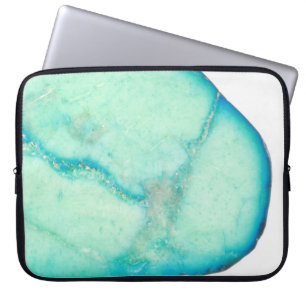 Türkisfarbener Edelstein Monogram Laptop-Sieb Laptopschutzhülle