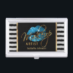 Türkisfarbener Glitzer Lippen mit schwarzen und we Visitenkarten Dose<br><div class="desc">Berufliche Visitenkartenhalter in türkisfarbenen Blue Glitzer Lips mit schwarz-weißem Streifendesign mit DIY Text. ⭐ Dieses Produkt ist zu 100% benutzerdefinierbar. Grafik und/oder Text können hinzugefügt, gelöscht, verschoben, verändert, verändert, gedreht usw. werden.(nur durch Klicken auf den Bereich "EDIT DESIGN") ⭐ 99% meiner Designs in meinem Shop sind in Schichten gemacht. Damit...</div>