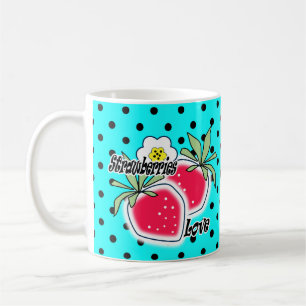 Türkisfarbener Hintergrund mit Punkten Kaffeetasse