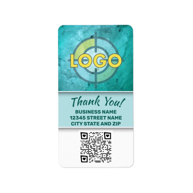 Türkisfarbener Lehrer Labrador Research Logo QR-Co Adressaufkleber (Vorne)